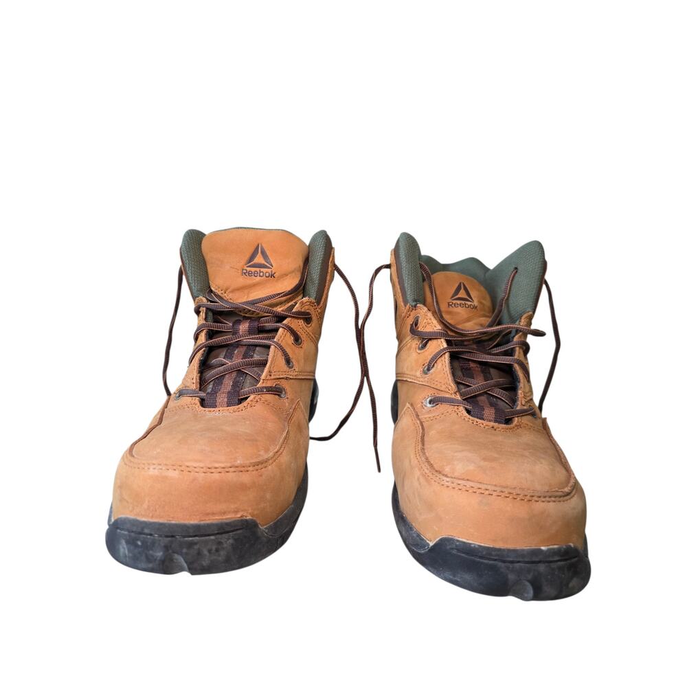 Reebok Steel Toe Work Boots Men’s 12W Brown Leather ASTM Safety Water Resistant